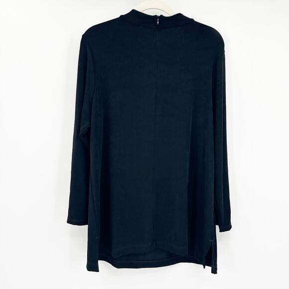 NWT Chicos Travelers Women Career Minimalist Slinky Knit Ruched Ring Top XL - Picture 9 of 9